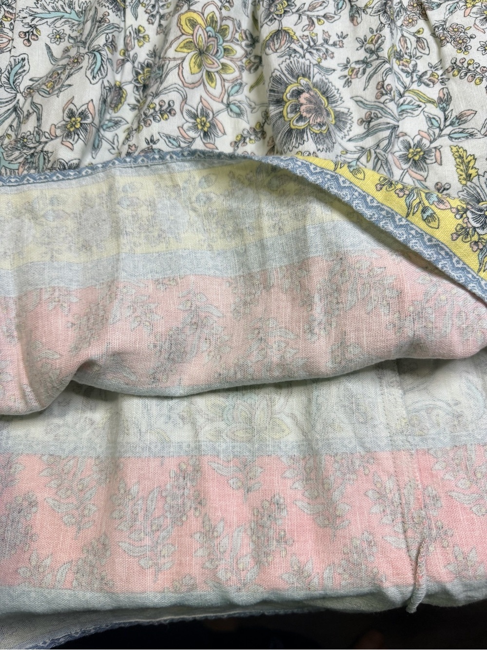 LOFT Outlet Linen Blend Floral Elastic Waist A-Line Skirt with Pockets Size L - Picture 6 of 7